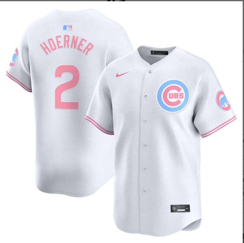 Men Chicago Cubs 2 Hoerner white 2024 Nike MLB jersey
